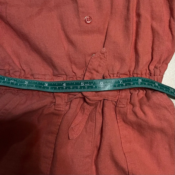 Old Navy Coral Linen Girls Romper size small (6-7) - Picture 9 of 9